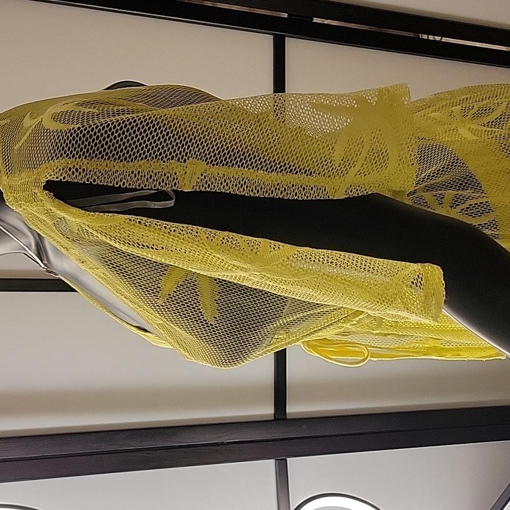 MIKEN Swim | 2-piece | Mesh Swimsuit Coverup | Sz. S | Mustard | NWOT + Swim top - Picture 13 of 17